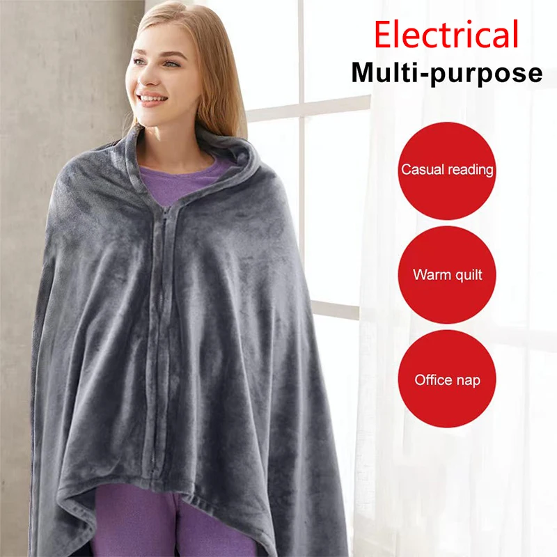 

Good Quality 85x150cm Usb Electric Heated Blanket Warm Shawl Heating Plush Throw Warmer Cape Heating Lap Blanket Fleece