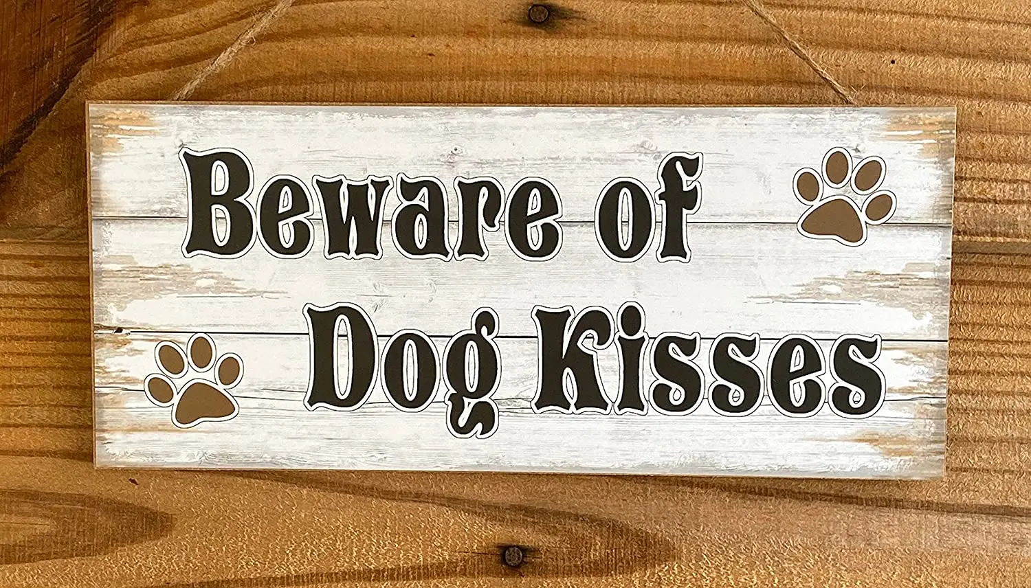 

Beware of dogs kissing logo products craft products pet dog paw logo public decoration hanging wooden plaque