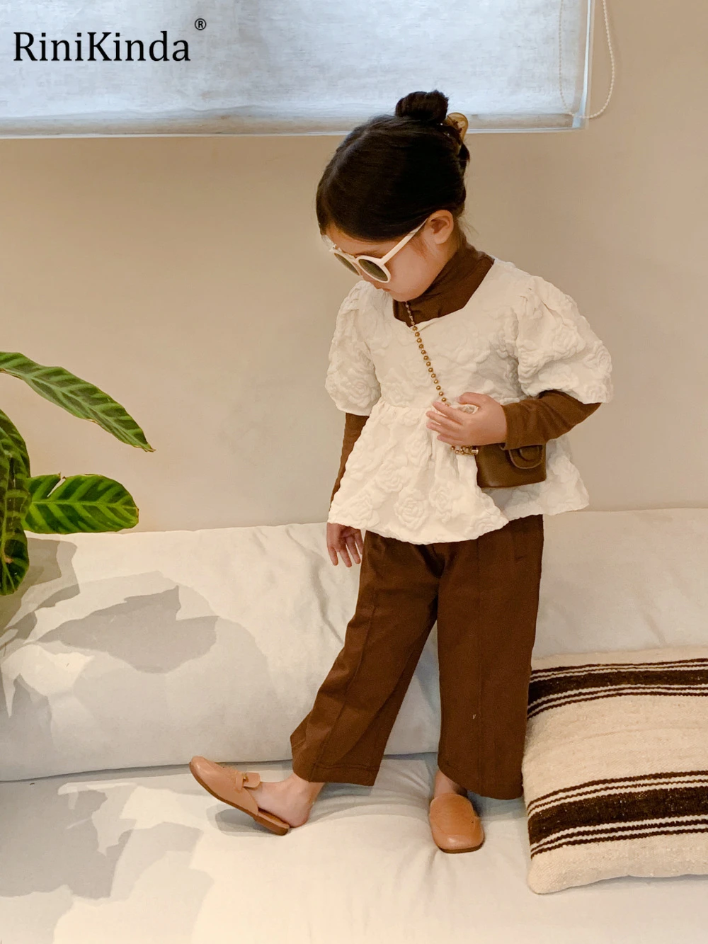 

2023 New Kids Girls Wide Leg Pants Autumn Loose Children Trousers Solid Long Pants for Girls Casual Children Clothing