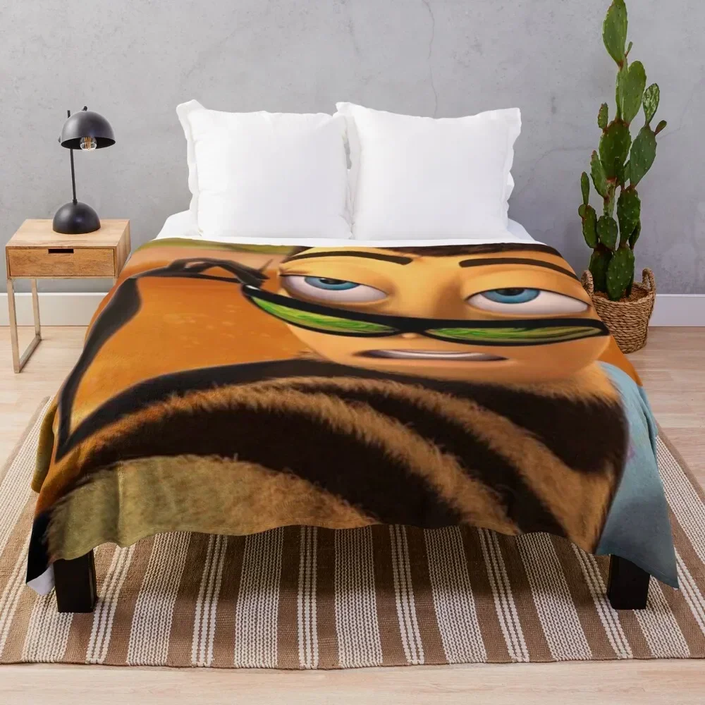 Плед с Пчелой из фильма Барри Бенсон мем забавный подарок мягкие Пледы для детей