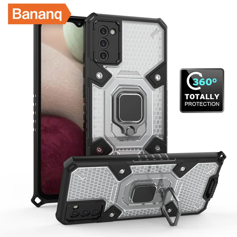

Bananq Shockproof Case For Samsung Galaxy A72 A52 A32 Transparent Ring Stand Phone Cover for M51 M31 M30S M21