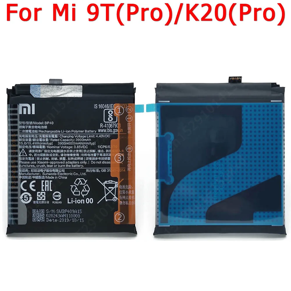 

100% Original For Xiaomi Mi 9T Pro K20 Battery BP40 BP41 Cellphone Built-in Li-lon Batteria Replacement Spare Repair Parts