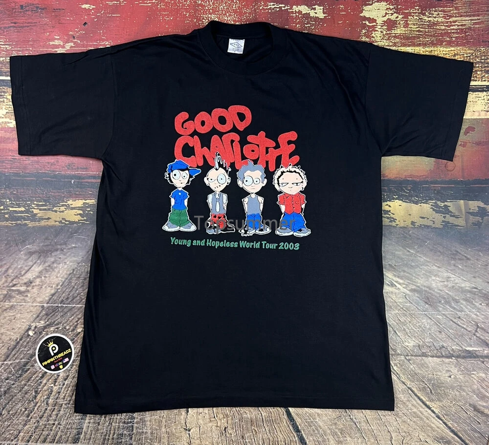 

Vtg Good Charlotte Concert T Shirt 2003 Young & Hopeless World Tour Tee Punk Xl