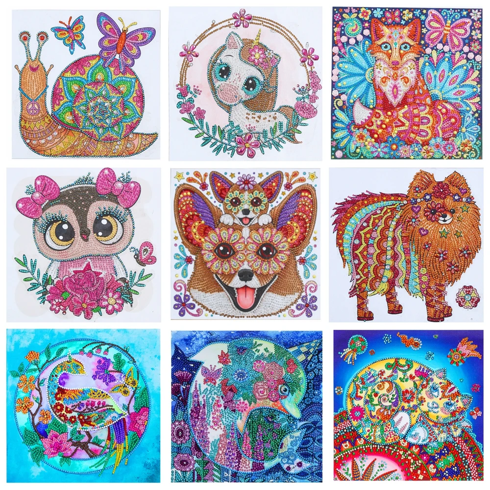 

5D алмазная живопись особой формы с кристаллами, мультяшная бабочка, сова, Алмазная мозаика, вышивка крестиком, украшение для дома, художеств...