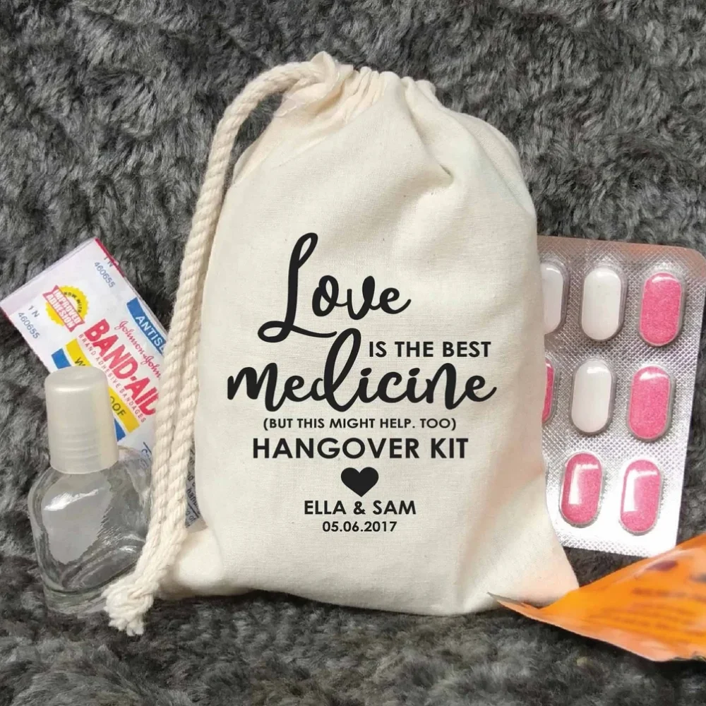 20 шт. сумка Love is the Best Medicine Hangover Kit для девичника на заказ сумки по индивидуальному