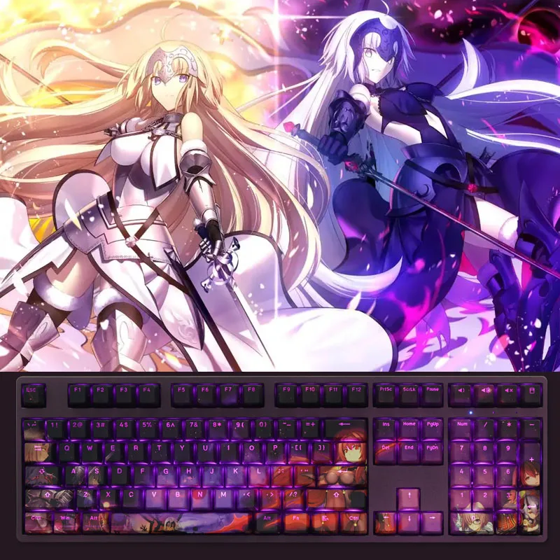 

Колпачки для клавиш аниме для Grand Order, колпачки для клавиш с сублимационной печатью, вишневый профиль для механической игровой клавиатуры на заказ, 108 клавиш