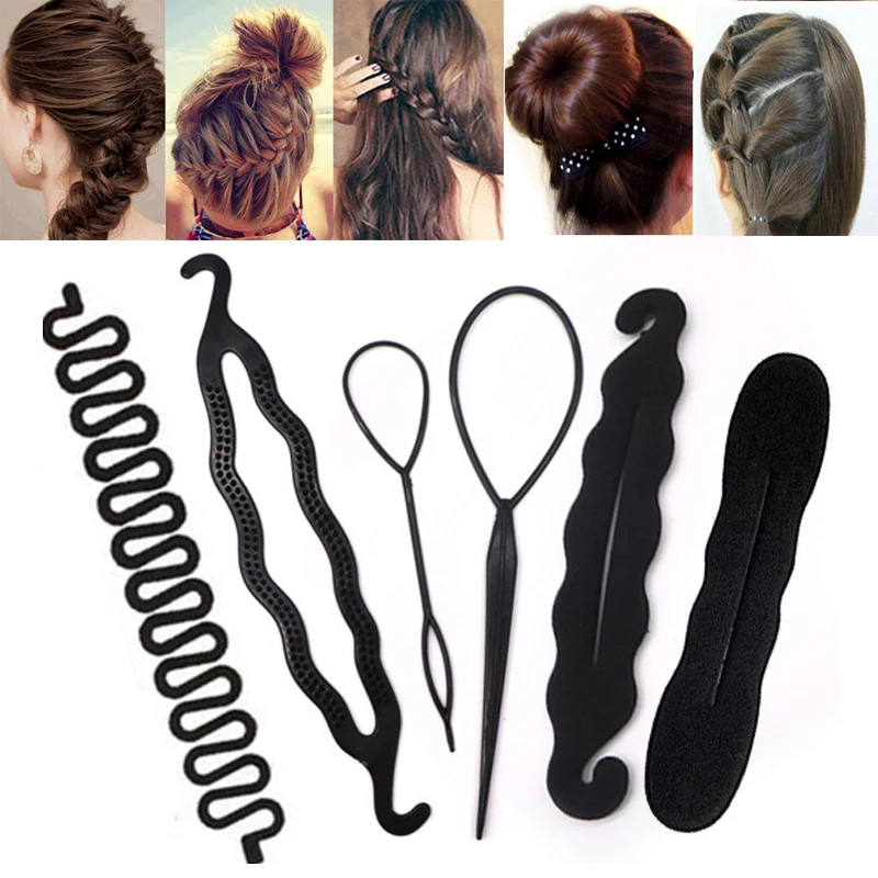 

Sdotter Comb Hairpin Styling Tool Women Foam Sponge Hair Disk Twist Curlers Barrette Donut Bun Maker Hairdressing Accessories