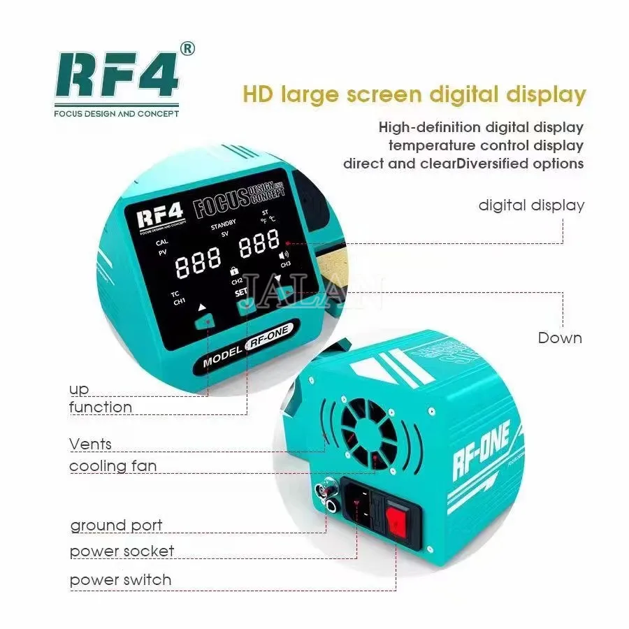 

RF4 RF-ONE Smart Anti Static Welding Station For Phone Motherboard PCB IC SMD BGA Soldering Repair With T12 Handle Iron Tips