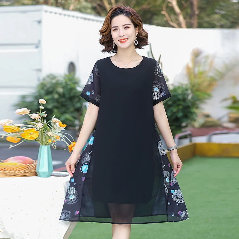 

Шифоновое винтажное платье в стиле пэчворк, новинка, Женская Повседневная Свободная летняя плявечерние, элегантная одежда, vestid