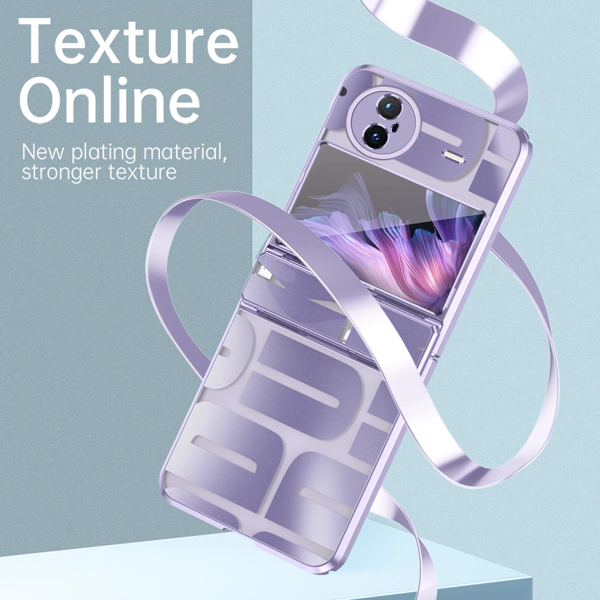 Letter Case For VIVO X Flip Luxury Plating Transparent X Flip Case Shockproof And Anti-fall Equipped With Glass Front Film