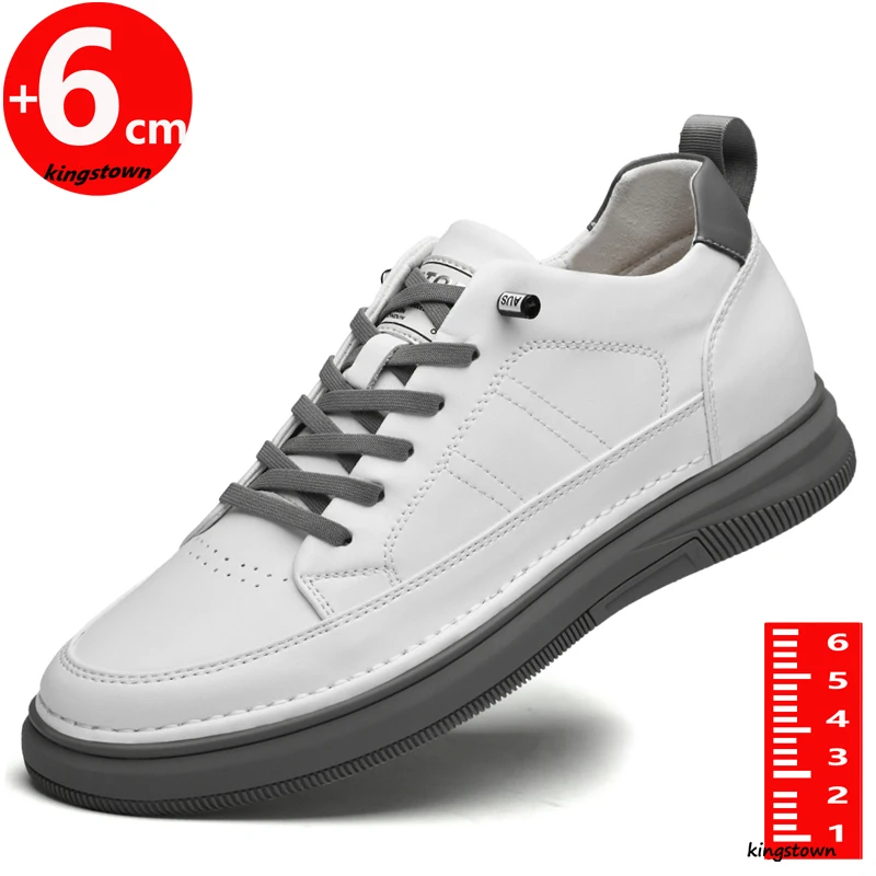 

Мужские кожаные кроссовки, мужская деловая обувь, увеличивающая рост, с стелькой 6 см, Черный британский подъем