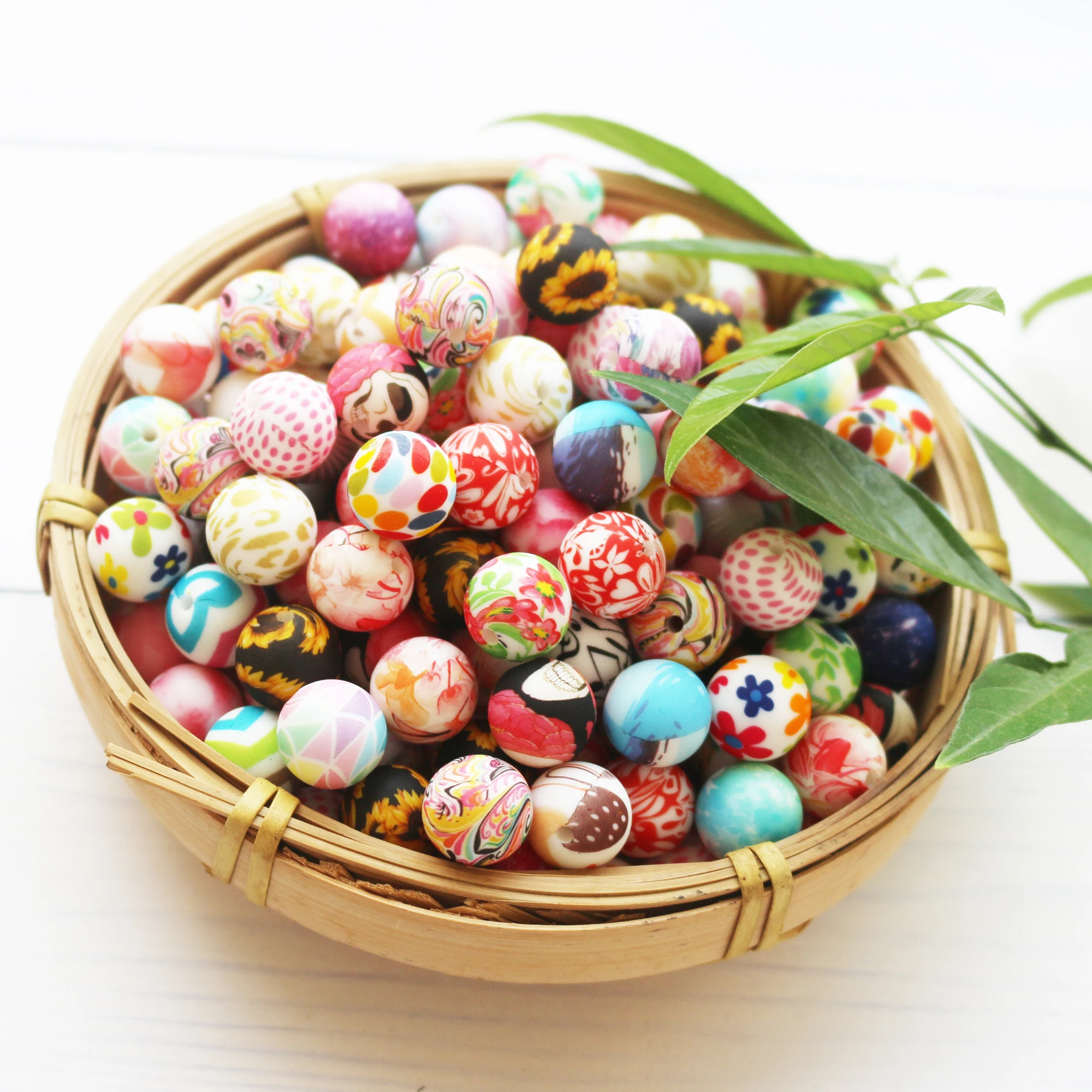 100 шт./партия силиконовые бусины с рисунком мыши 15 мм