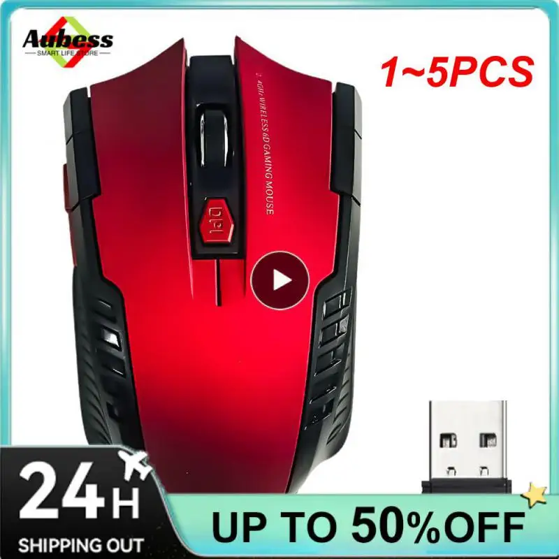 

1~5PCS 2.4G 6 Key Wireless Mouse Game Mouse 1600DPI USB Receiver Gaming Mouse Optical For Laptop Computer PC Gamer CSGO PUBG LOL
