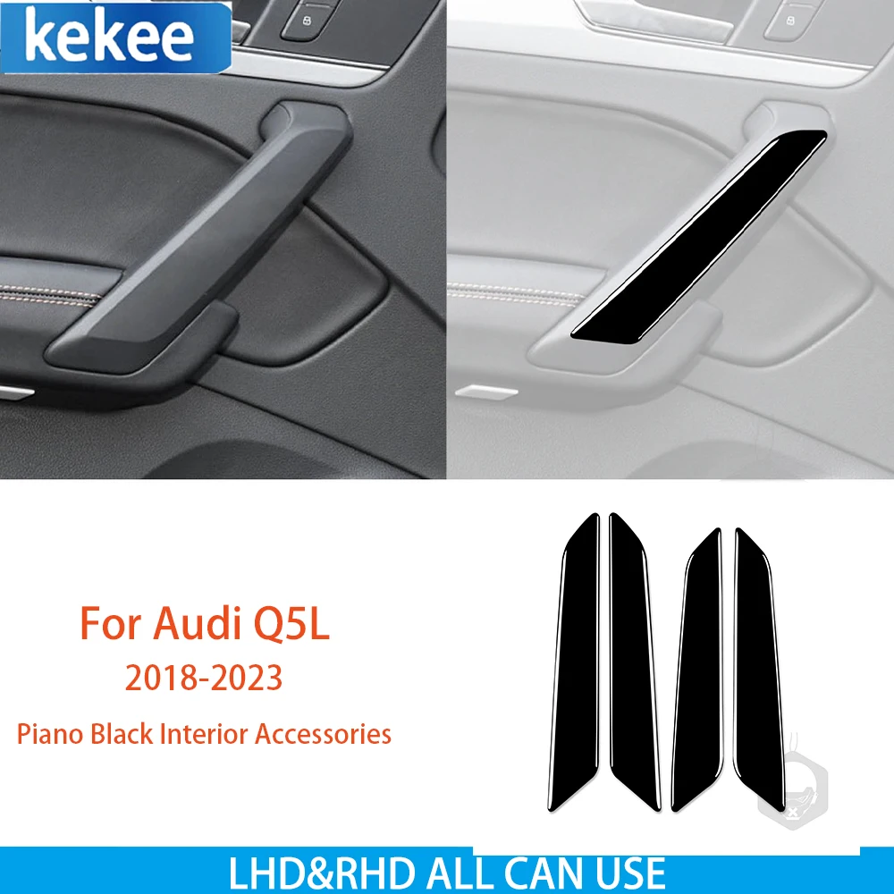

Для Audi Q5L 2018 2019 2020 2021 2022 2023 пианино черные аксессуары для интерьера Автомобильная Внутренняя дверь подлокотник ручка Крышка отделка наклейка