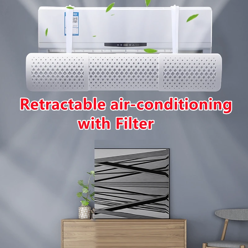 

Scalable Hanging-type Air Conditioner Windshield with Filter Anti-direct Blowing Air Deflector Universal Conditioner Wind Baffle