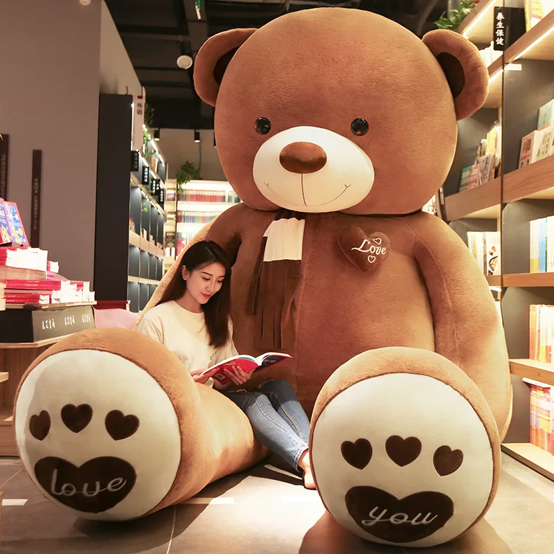 Children Teddy Empty Toy Girl Baby Pillow Scarf Giant 80-200cm Bear Kids Animal Cushion Big Skin Plush Love Gifts Doll Soft images - 6