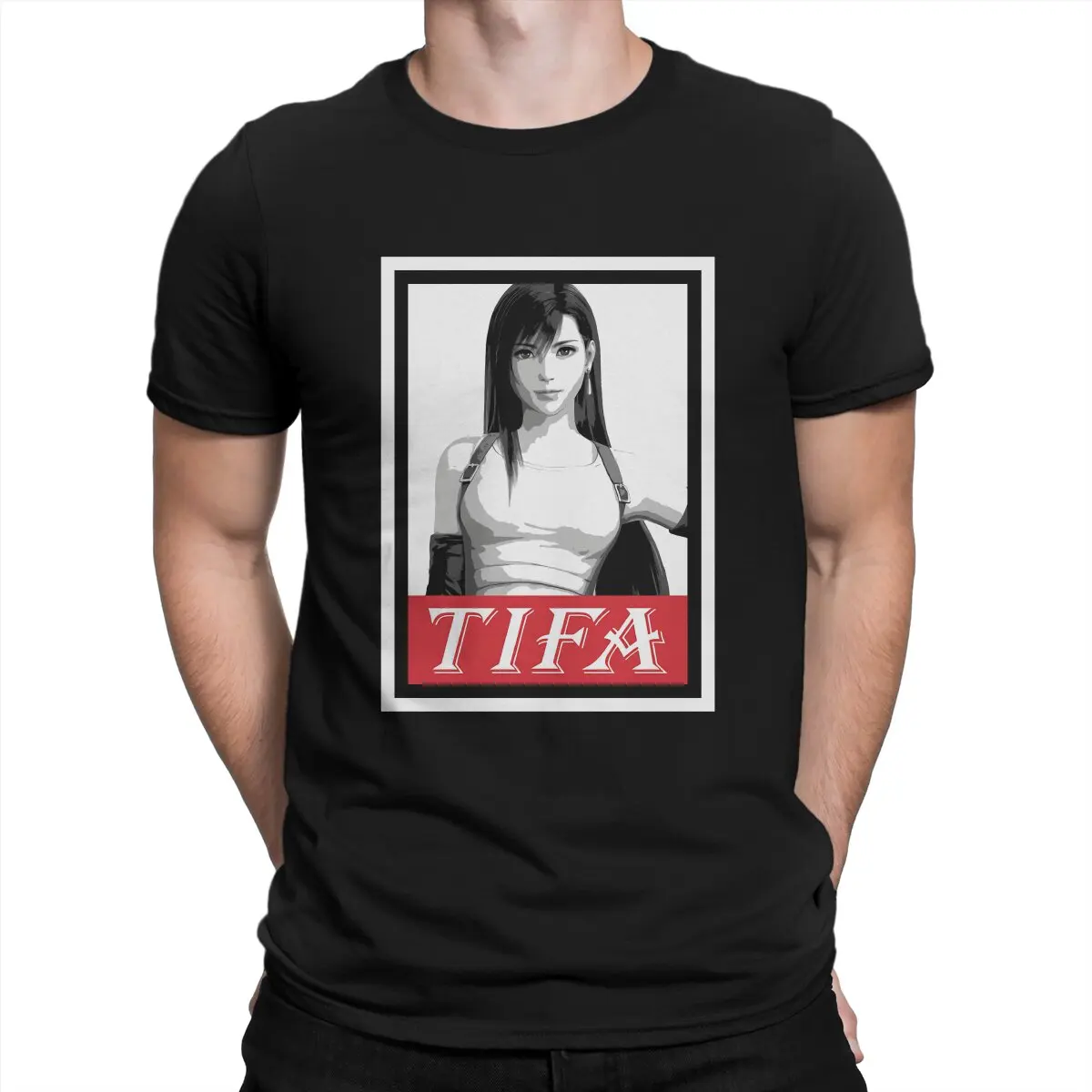 

Remake Game Character T-Shirts for Men Final Fantasy Tifa Lockhart Vintage Cotton Tees Crew Neck Short Sleeve T Shirt Gift Idea