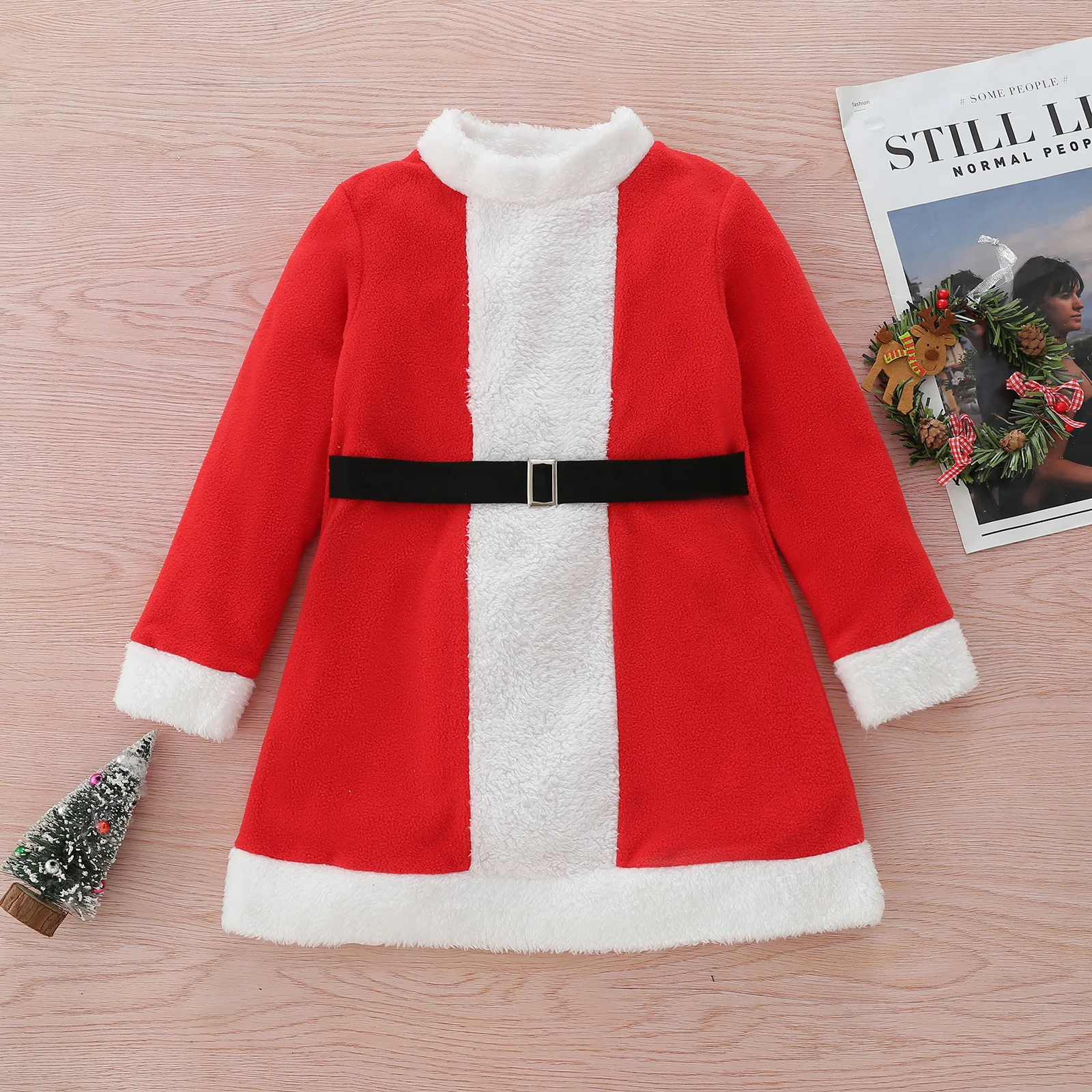 

Girls Spring and Autumn New Pure Color Long Sleeved Dress Princess Skirt Round Neck Dress Baby Girl Clothes