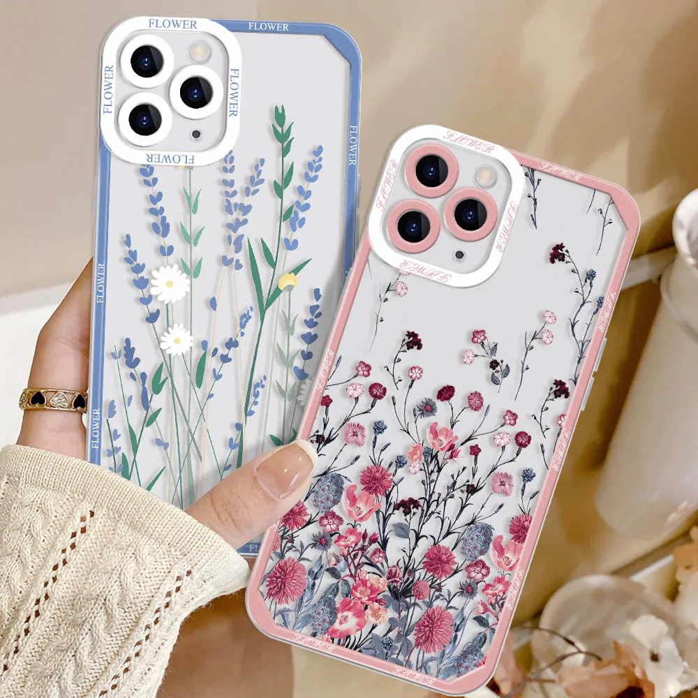 

Flower Case For Vivo Y21S Case Vivo Y33S Y53S Y91 Y90 Y50 Y30 Y31 Y51 Y21 Y20 Y20S Y15S Y11 Y12 V23 S12 Y32 Y95 Y93 Soft Silicon