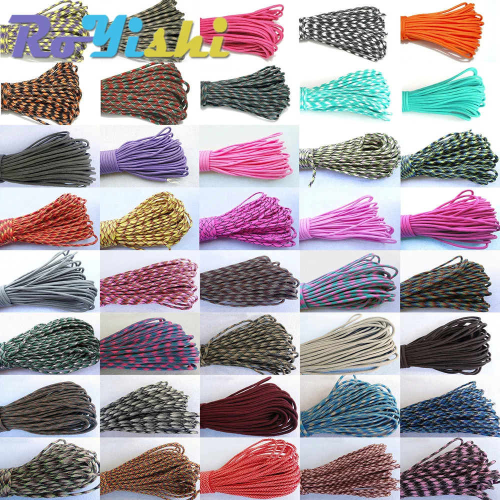 1pc 100FT 550 Paracord Cavo per paracadute Cordino Mil Spec Tipo III 7 fili Nucleo per arrampicata Campeggio Fibbie Bracciale 41-80