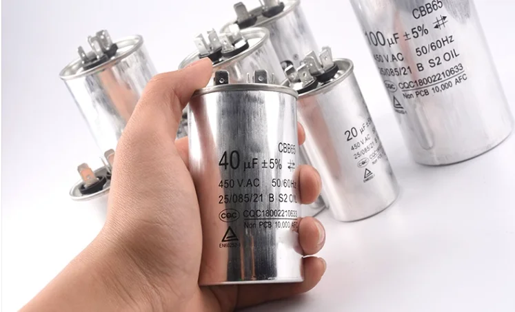 

CBB65 Air Conditioning Capacitor Compressor Start Capacitor 5uf/6uf/8uf/10uf/15uf/20/25/30/35/40uf/45/50/60/70UF/80uf/100uf 450V