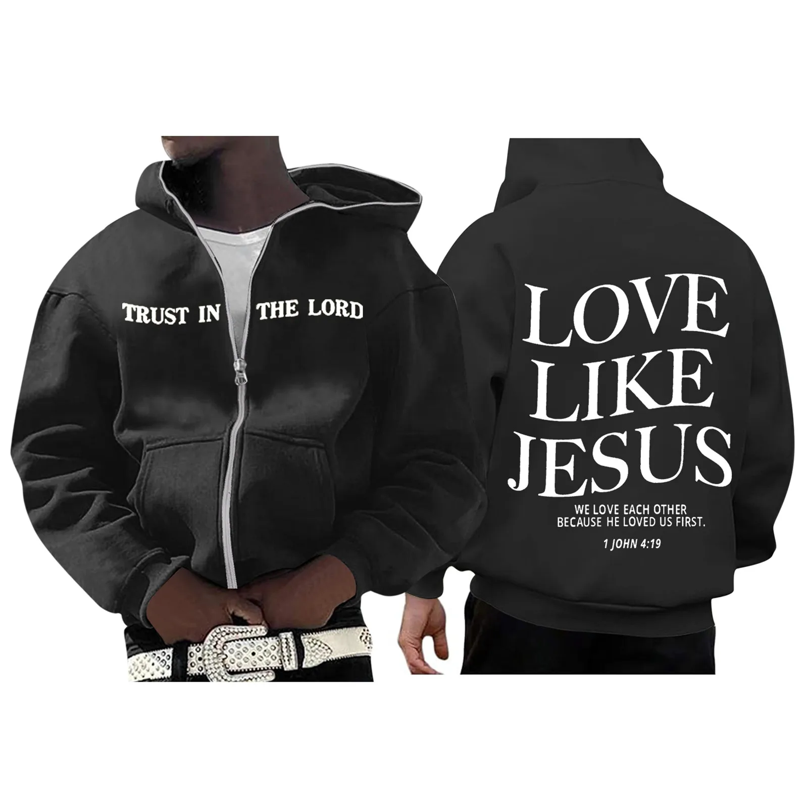 Толстовка унисекс винтажная на молнии повседневный свитшот с капюшоном и