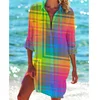 

Women's summer new open pre-bohemian print shirt casual loose beach sun shirt classic women's top beach skirt