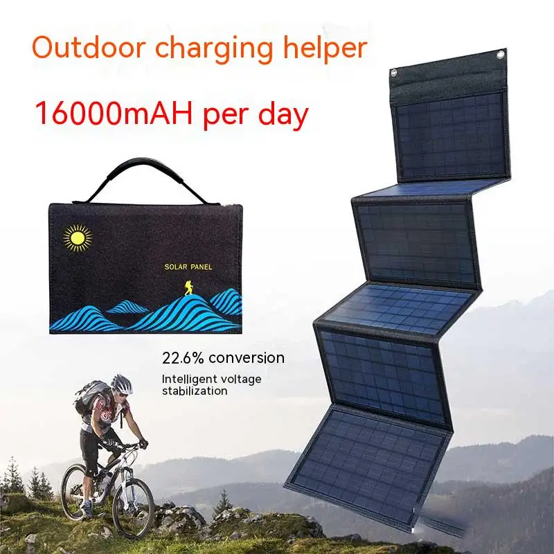 

Портативная Складная солнечная панель, 50 Вт/60 Вт, USB + DC Выход, солнечное зарядное устройство, внешний источник питания для магнитного генератора