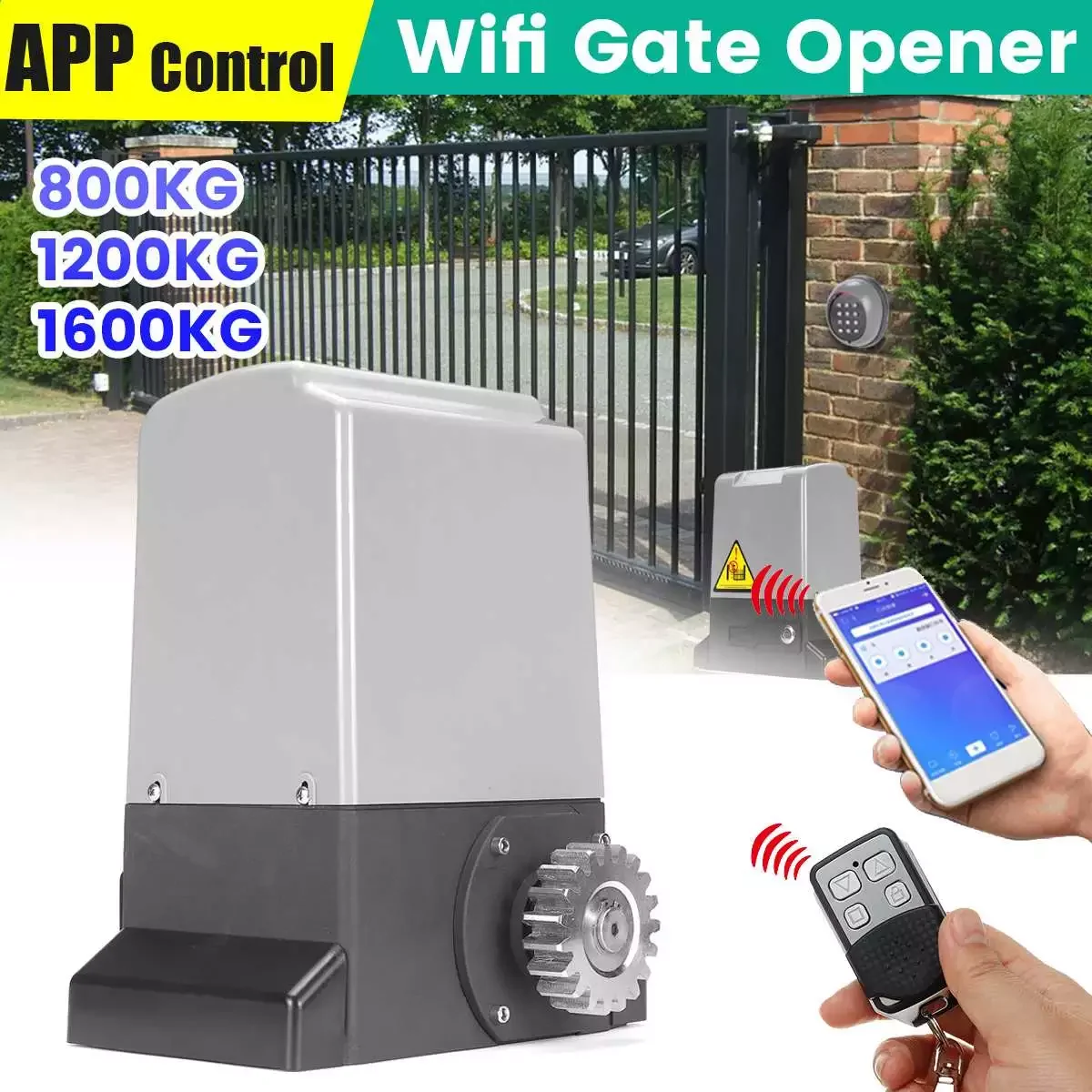 

750W Electric Sliding Gate Opener Kit AC Motor Gate Automatic Door Operators Heavy Duty Garage Door Opener Kit With Accessories