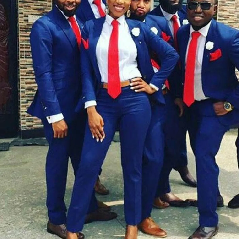 

2022 New Tailor Made Royal Blue Notched Lapel Men Suits Tuxedos Formal Wedding Suits Costumes Pour Hommes Blazer Groom Wear