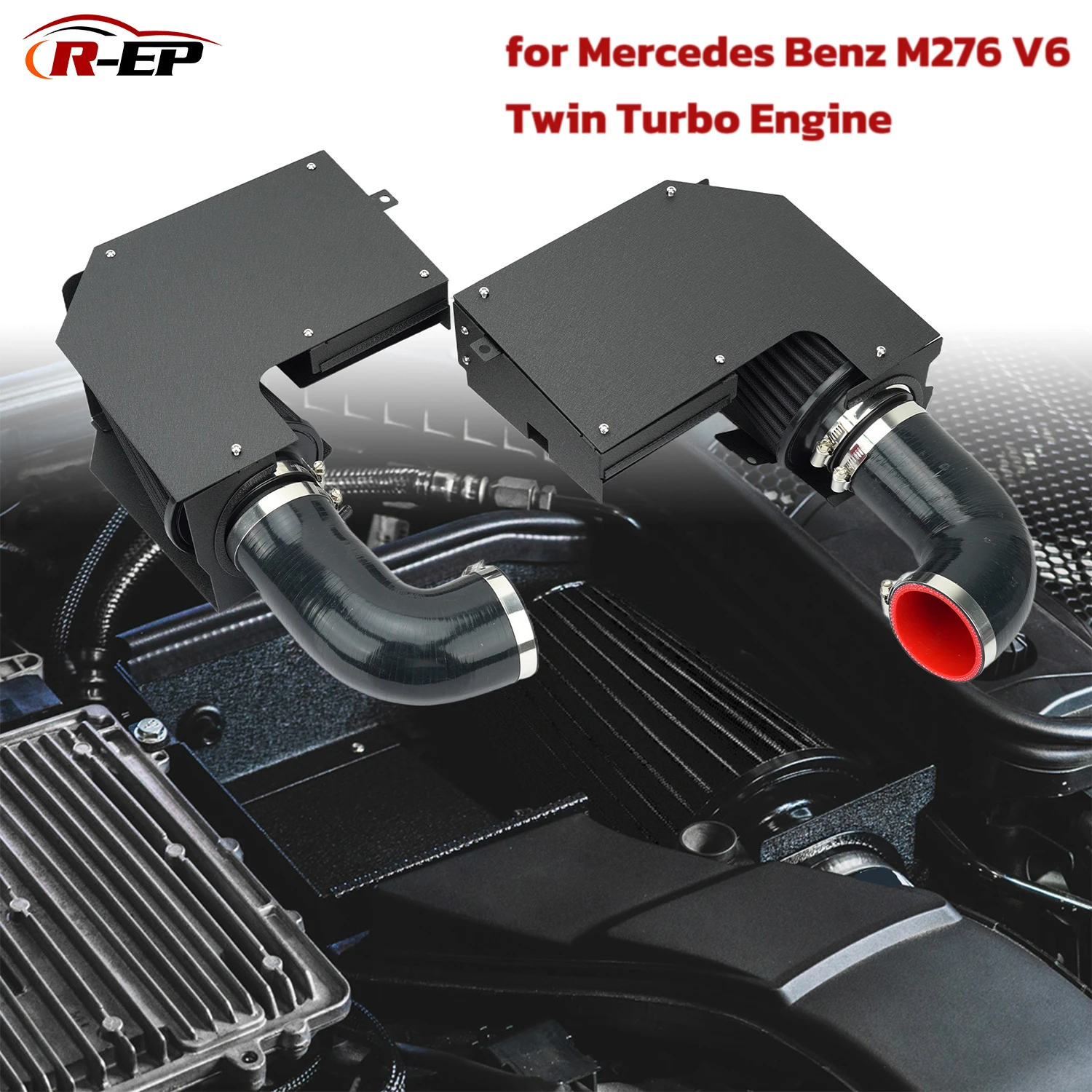 Фото Комплект впуска холодного воздуха для Mercedes Benz M276 Twin Turbo Engine C400 E400 CLS400 C450 C43 E43 AMG V6 3.0L Автомобильный комплект трубок с высоким расходом №1