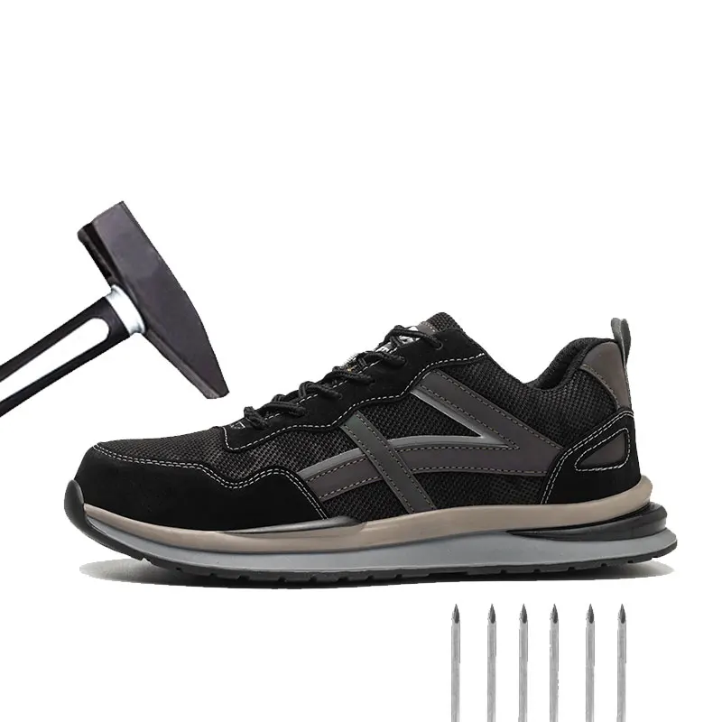 

Mesh stitching comfortable breathable sports shoes steel toe cap anti-smashing anti-piercing safety shoes
