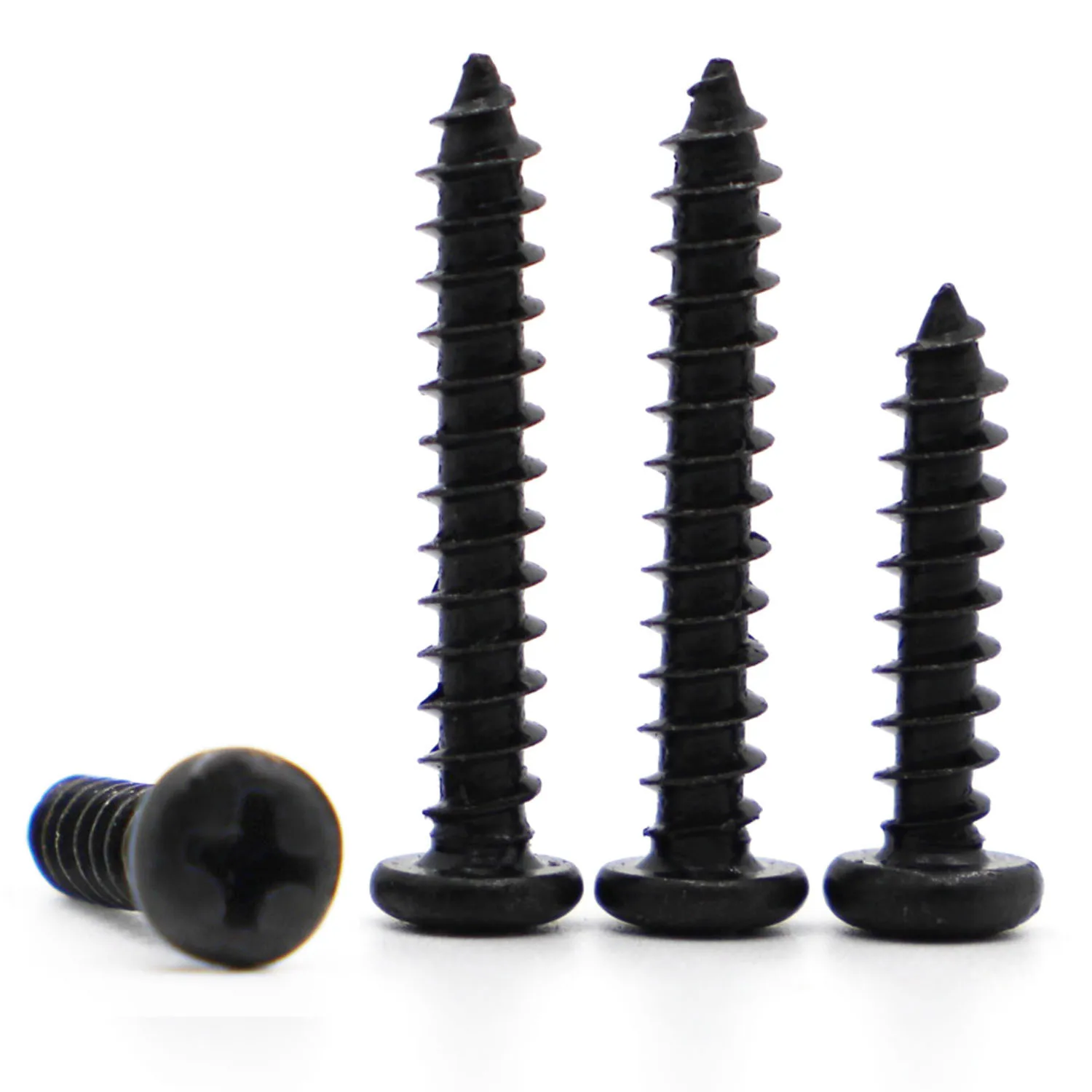 NLW черные саморезы для дерева Phillips плоская головка М1-М4