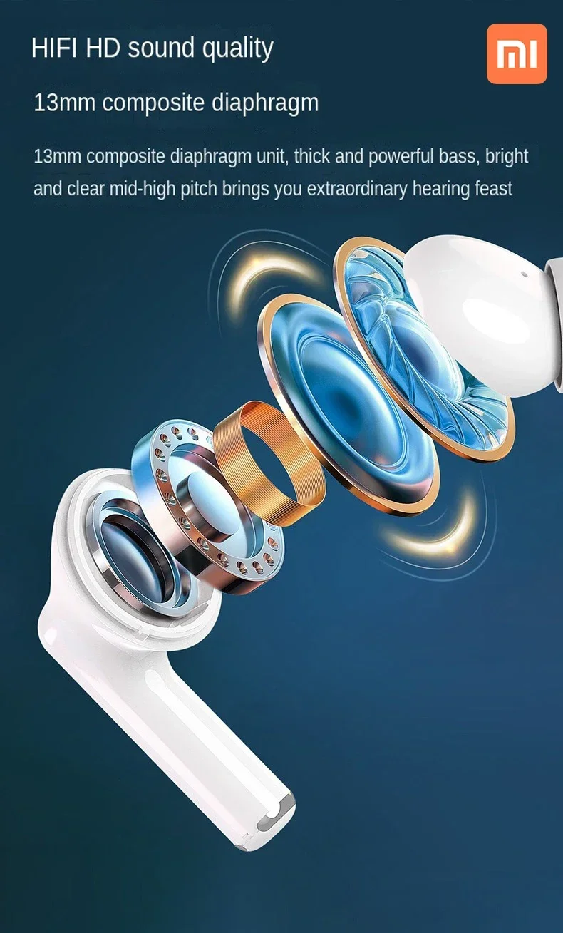 Беспроводные наушники Xiaomi Bluetooth-наушники TWS-гарнитуры стерео Hi-Fi спортивные с