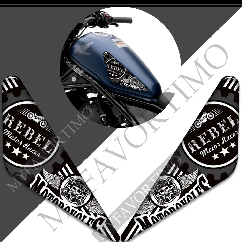 Gas Fuel Oil Kit Knee Tank Pad Stickers Decal Emblem Logo Protection For HONDA Reble CM CMX 125 250 300 500 1100 CMX500 CMX300