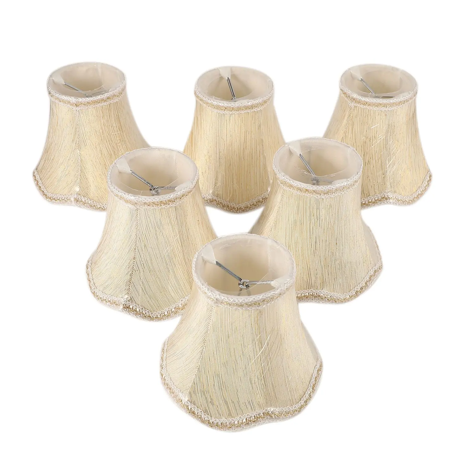 

6 Chandelier Shades, Candle Bulbs,Clip-On Lamp Shades