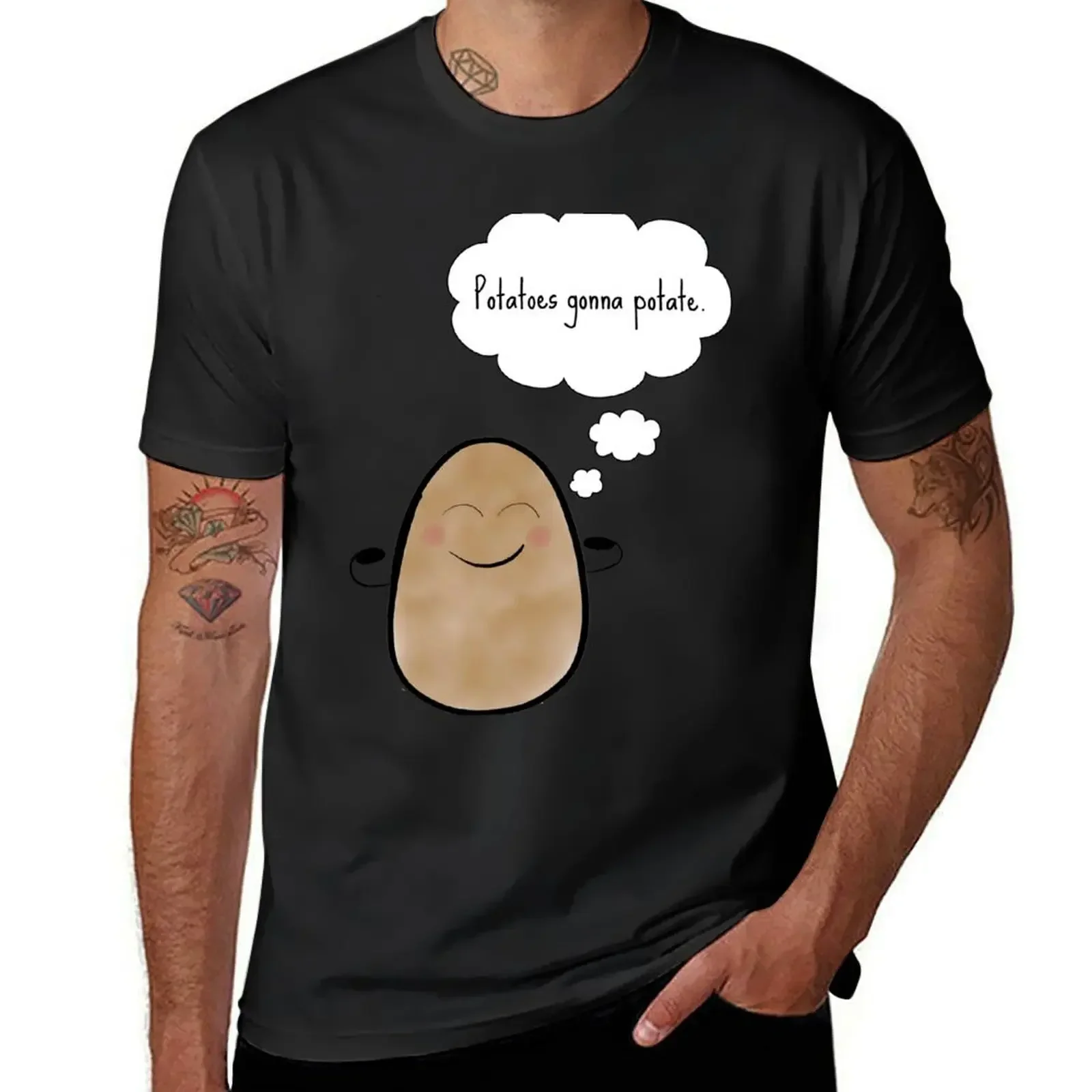 Футболка с изображением картофеля быстросохнущие хлопковые футболки рисунком