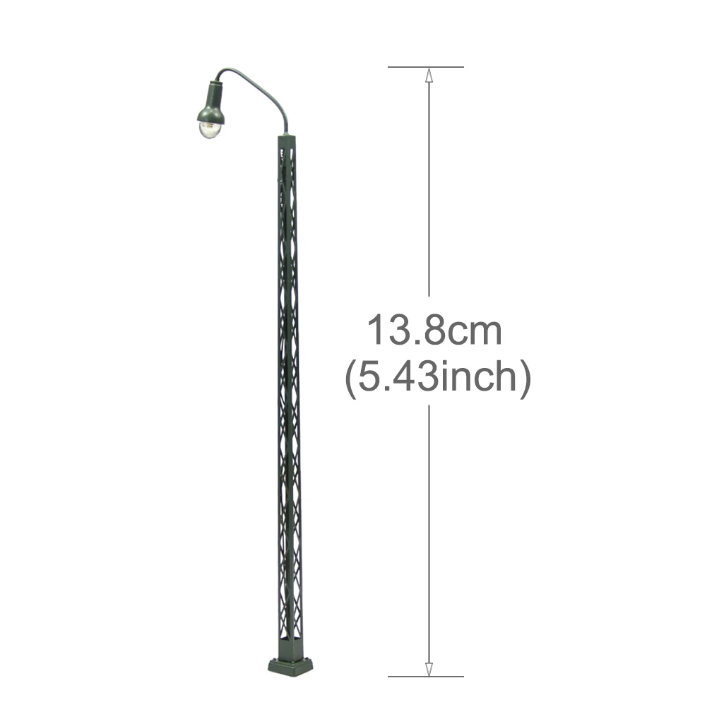 

Evemodel 3pcs Model Railway HO OO Scale Lighted Lamp 1:87 Lattice Mast Lamp Track Light LQS38