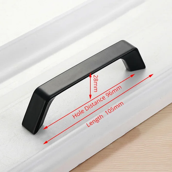 Черные ручки для шкафов из алюминиевого сплава