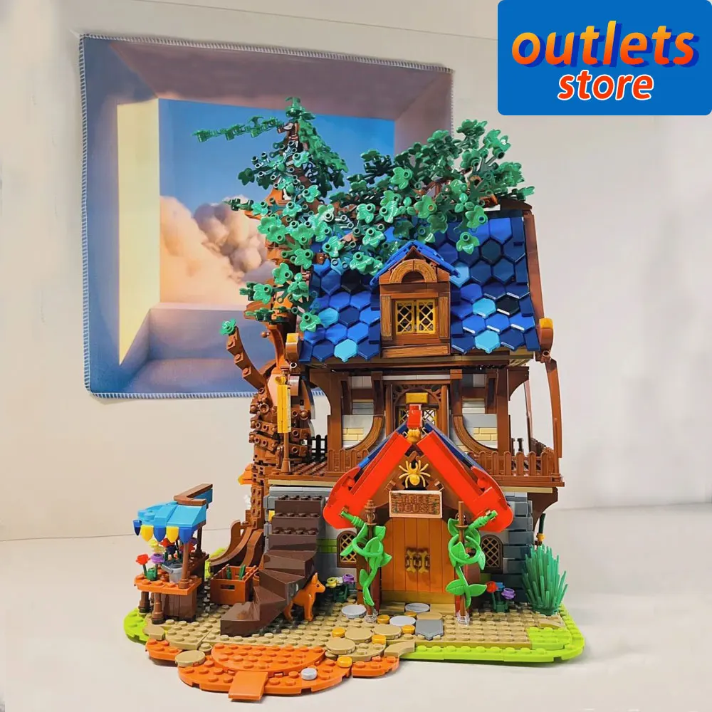 

66008 креативный эксперт, уличный вид, домик с светильник кой Moc 21318, модульный дом, кирпичи, строительные блоки, модель, игрушки для мальчиков, 2566 шт.