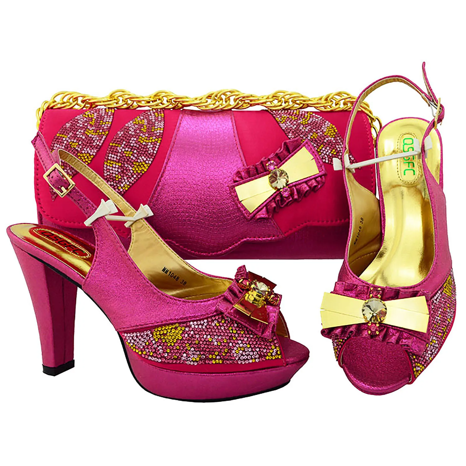 New Arrival Purple Color High Quality African Women's Shoes And Purses Set Nigerian Shoes And Bag Set Super High Heel