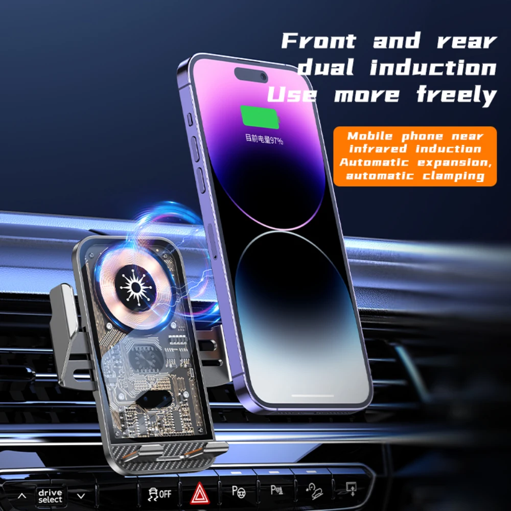 

Universal Fast Charging Vent Phone Holder Creative Punk Style Design Sense Wireless Car Charger Punk Style 2023 Car Navigation