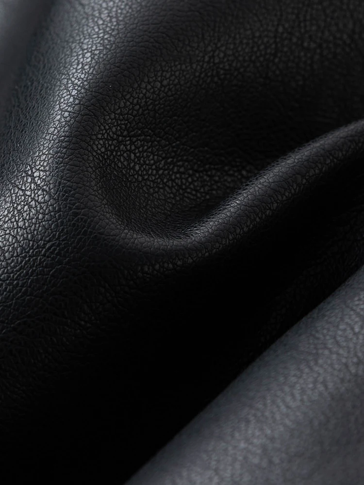 Женская короткая куртка из ПУ кожи с круглым вырезом