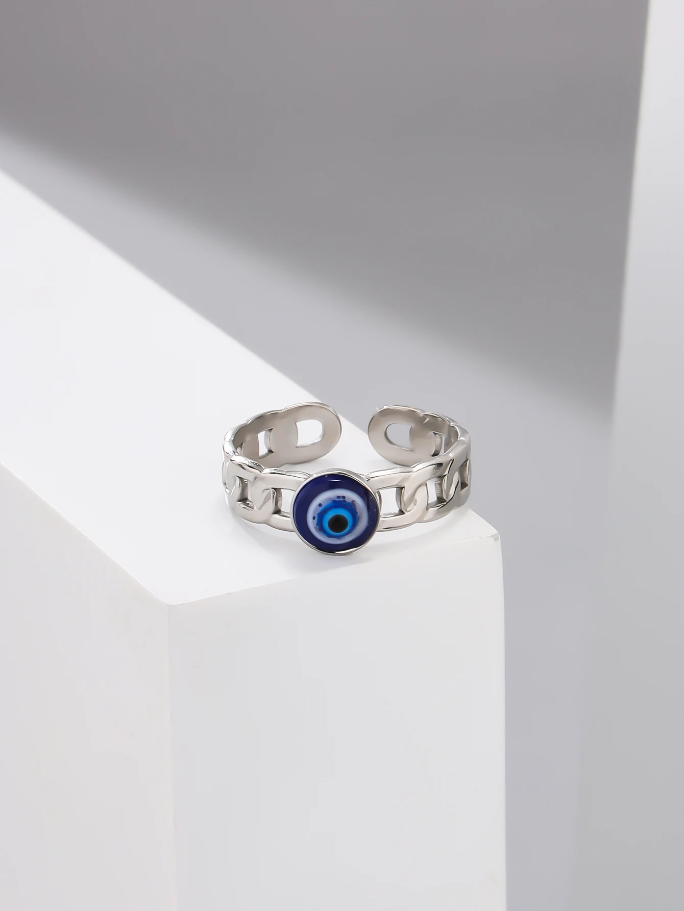 Original Design Devil's Eye Ring Opening Adjustable Ring Paint Colorful Eye Ring Men's and Women's Rings