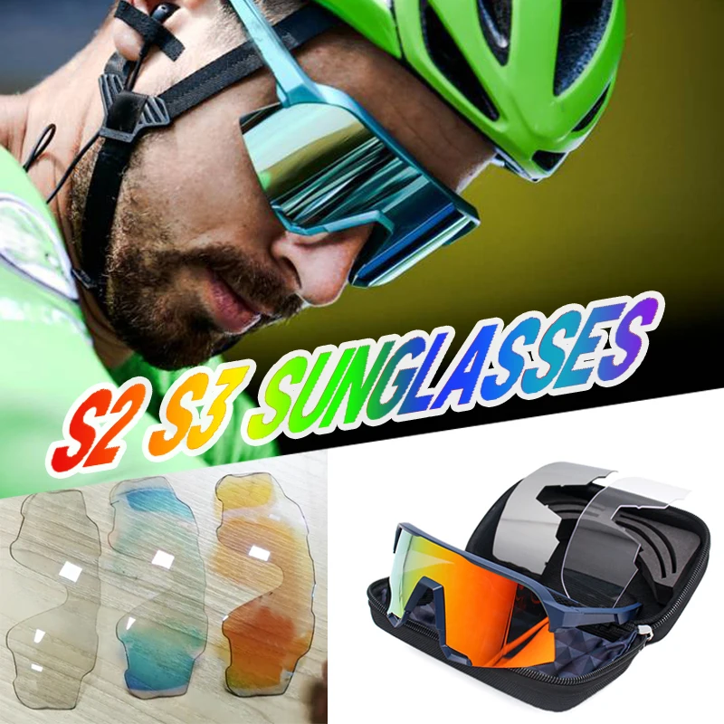 

New Men Women 3Lens 4Lens Bicycle Glasses S3 Cycling Outdoor Sports Sunglasses UV400 Mountain Road Bike Polarized Eyewear TR90