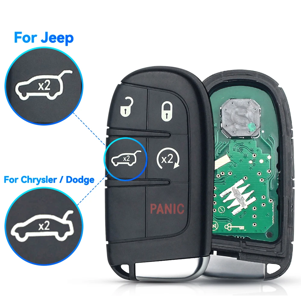 

KEYYOU умный дистанционный ключ M3N-40821302 M3N40821302 Fob 433 Мгц дистанционный ключ-брелок от машины для JEEP Grand Cherokee 2013-2018 4 + 1 кнопки