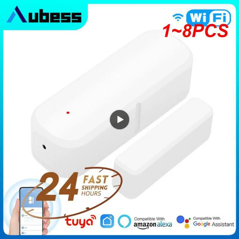 

Датчик окон и дверей Tuya WiFi/ZigBee, беспроводной детектор открывания и закрытия дверей, с управлением жизнью через Alexa, 1-8 шт.