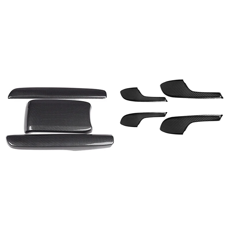 

3 Pcs Armrest Box Protective Covers & 4 Pcs Car Door Armrest Decor Cover