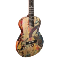 wholesale cheapest 36 inch acoustic electric guitar with color shell beginner guitar