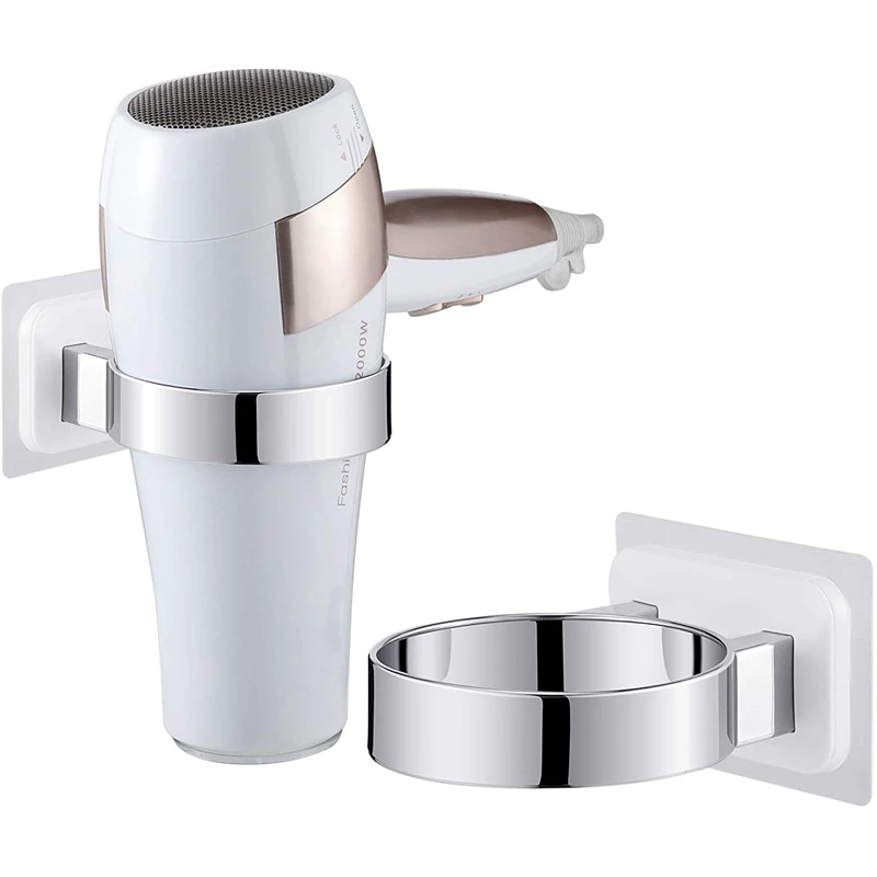 

Wall-mounted Hair Dryer Holder Organized Rack Bathroom Self Adhesive Blow Dryer Holder Rack for HairDryer Bathroom Accessories